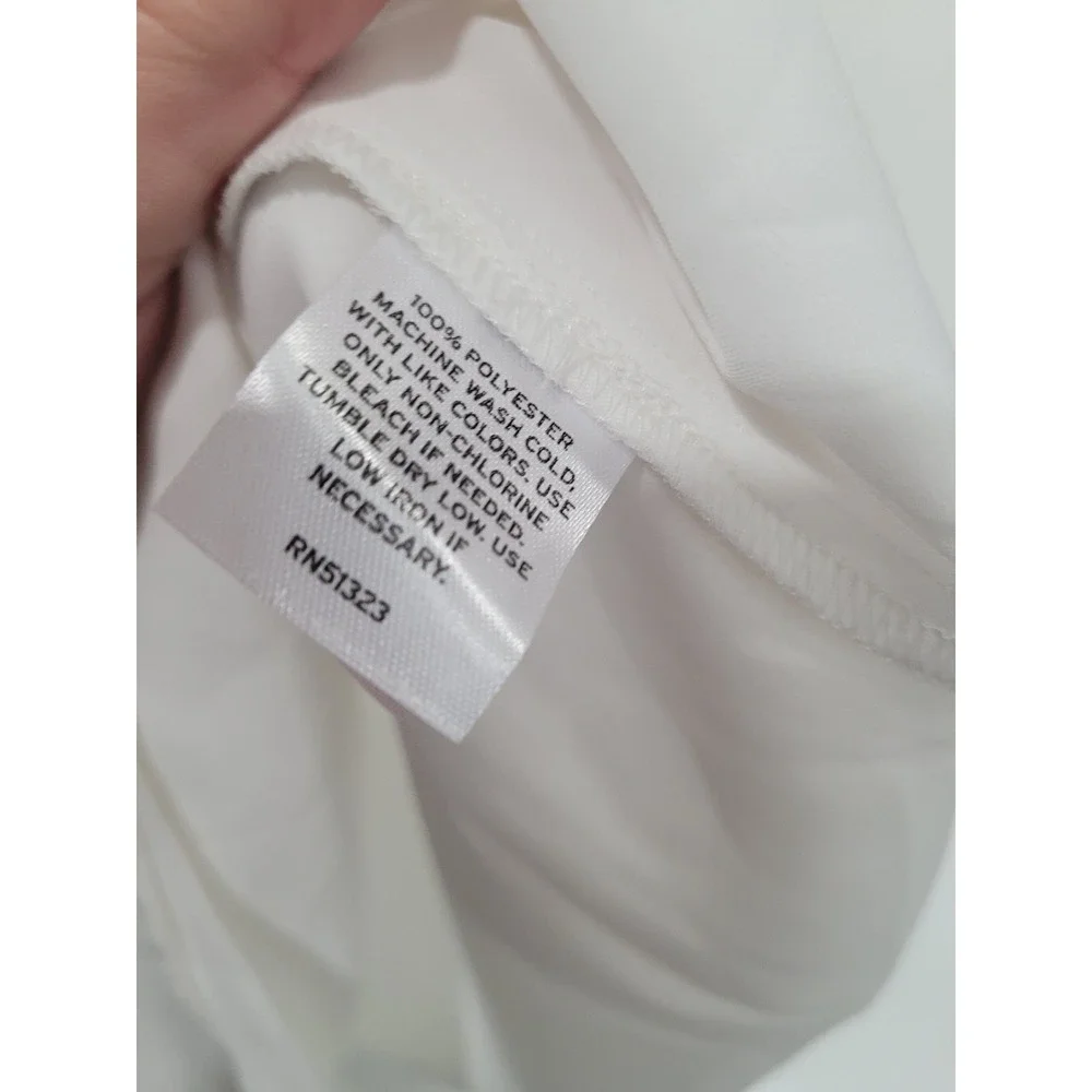 Halogen Womens White Mock Neck Keyhole Back Sleeveless Blouse‎ Plus Size 1 #22